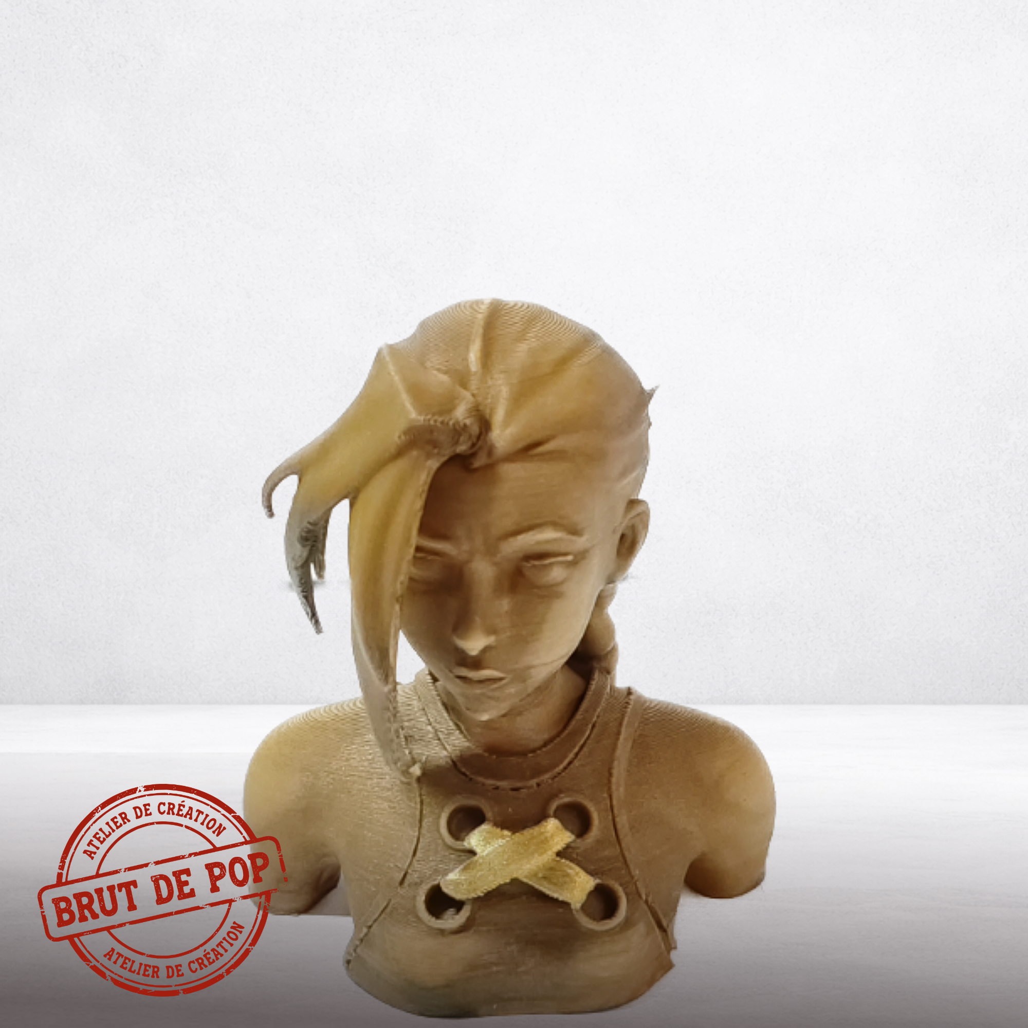 Figurine Jinx effet bois - Statuette Jeu Vidéo | Brut de Pop – Image 2