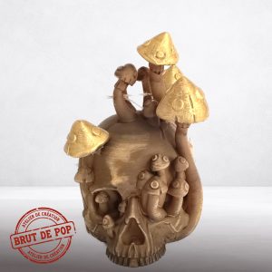 CRÂNE AUX CHAMPIGNONS | Édition LIGNEUSE | 12 cm
