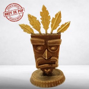 Masque Aku Aku aspect bois - Figurine Impression 3D